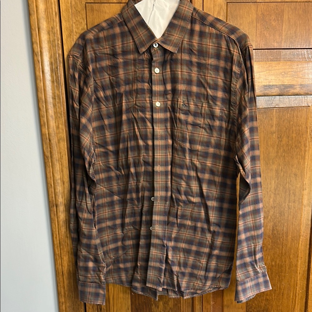 Men's Brown Plaid Shirt